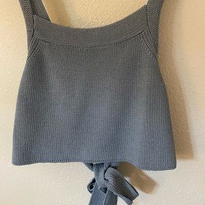 Nectar clothing knit open back tie crop top